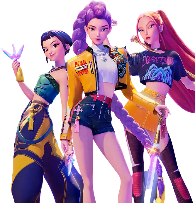 HUNTR/X (Rumi, Mira and Zoey) from KPop Demon Hunters